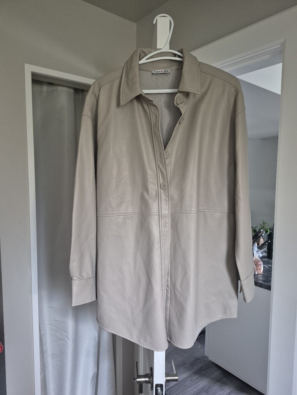 Dex Beige Shacket Sweater Jacket